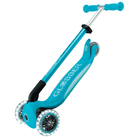 Monopattino per Bambini a 3 Ruote Blu Acqua con Luci LED Regolabile