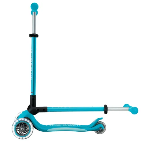 Monopattino per Bambini a 3 Ruote Blu Acqua con Luci LED Regolabile