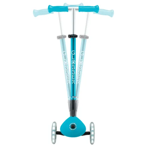 Monopattino per Bambini a 3 Ruote Blu Acqua con Luci LED Regolabile
