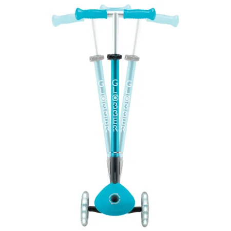 Monopattino per Bambini a 3 Ruote Blu Acqua con Luci LED Regolabile