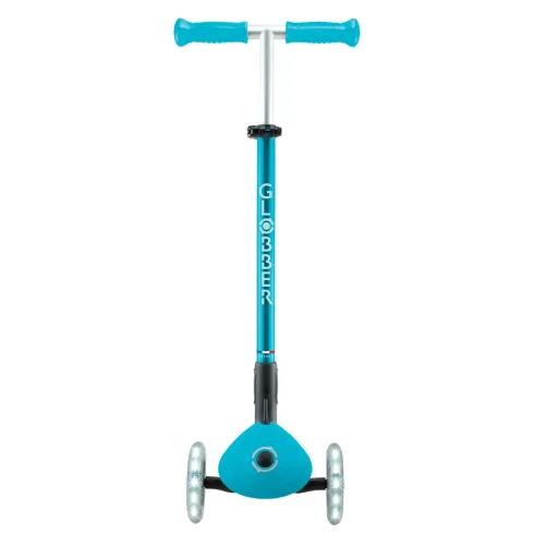 Monopattino per Bambini a 3 Ruote Blu Acqua con Luci LED Regolabile