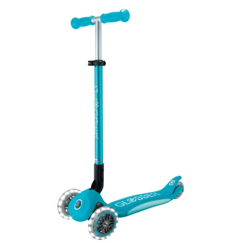 Monopattino per Bambini a 3 Ruote Blu Acqua con Luci LED Regolabile