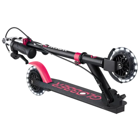 Monopattino Pieghevole per Bambini 2 Ruote Nero Rosa Luci Anteriori