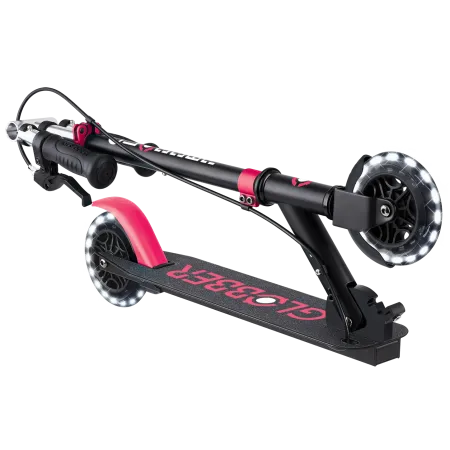 Monopattino Pieghevole per Bambini 2 Ruote Nero Rosa Luci Anteriori