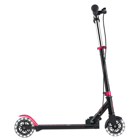 Monopattino Pieghevole per Bambini 2 Ruote Nero Rosa Luci Anteriori