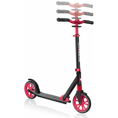 Monopattino per Bambini 8+ Nero Rosso con Ruote Grandi Fino a 100 kg