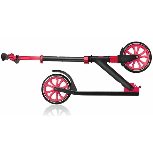Monopattino per Bambini 8+ Nero Rosso con Ruote Grandi Fino a 100 kg