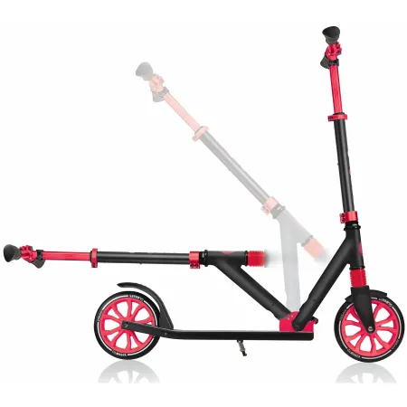 Monopattino per Bambini 8+ Nero Rosso con Ruote Grandi Fino a 100 kg