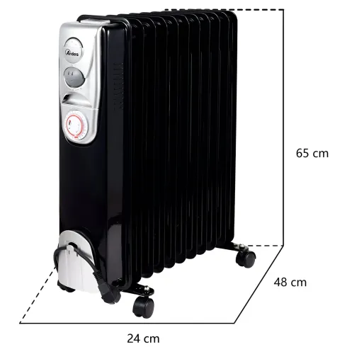 Termoradiatore Elettrico Ardes 11 Elementi 2500W con Termostato Nero