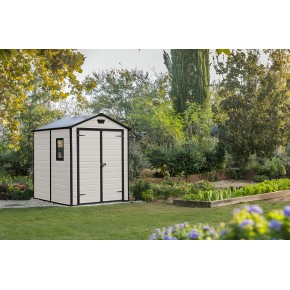 Keter Box Manor 185x236 per Esterno in Resina Capanno Porta Attrezzi Beige 2