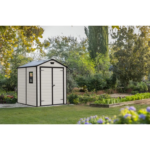 Keter Box Manor 185x236 per Esterno in Resina Capanno Porta Attrezzi Beige