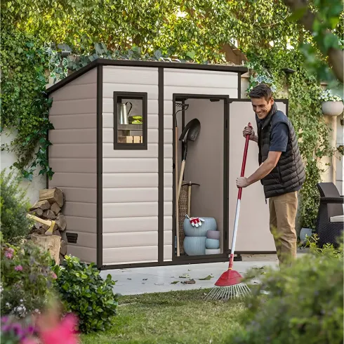 Keter Casetta Addossata Oakland in Resina PVC Box Armadio Giardino