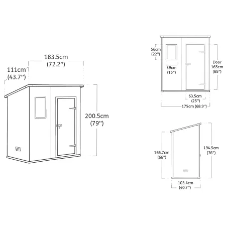 Keter Casetta Addossata Oakland in Resina PVC Box Armadio Giardino