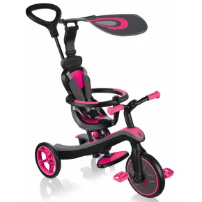 Triciclo Evolutivo per Bambini 4 in 1 Nero Rosa Neon Regolabile