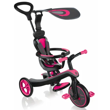 Triciclo Evolutivo per Bambini 4 in 1 Nero Rosa Neon Regolabile