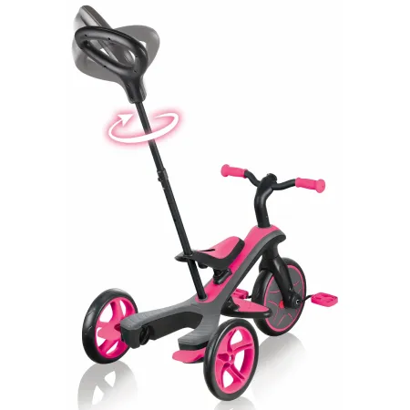 Triciclo Evolutivo per Bambini 4 in 1 Nero Rosa Neon Regolabile