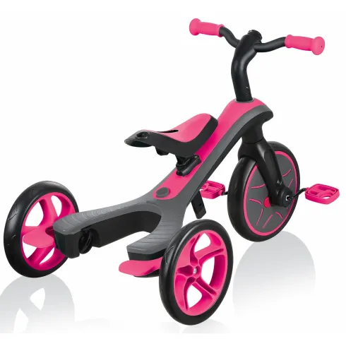 Triciclo Evolutivo per Bambini 4 in 1 Nero Rosa Neon Regolabile