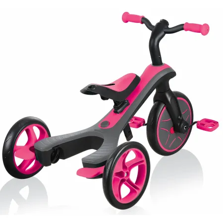 Triciclo Evolutivo per Bambini 4 in 1 Nero Rosa Neon Regolabile