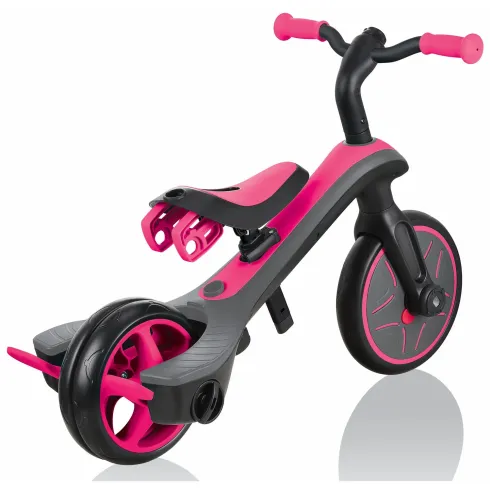 Triciclo Evolutivo per Bambini 4 in 1 Nero Rosa Neon Regolabile