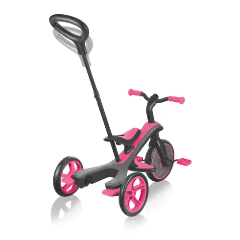 Triciclo Evolutivo per Bambini 4 in 1 Nero Rosa Neon Regolabile