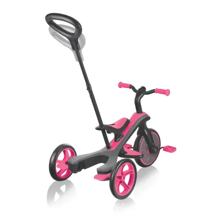 Triciclo Evolutivo per Bambini 4 in 1 Nero Rosa Neon Regolabile