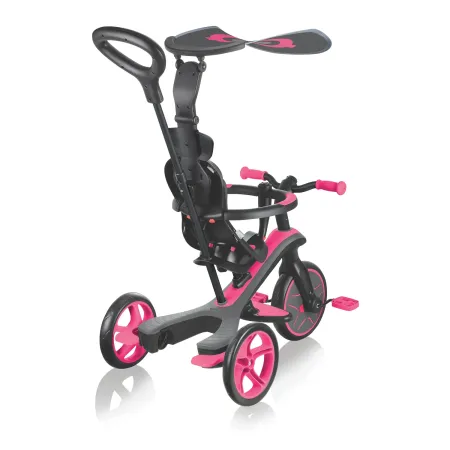 Triciclo Evolutivo per Bambini 4 in 1 Nero Rosa Neon Regolabile