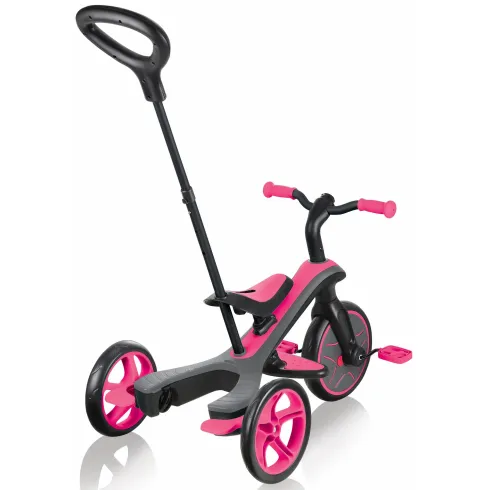 Triciclo Evolutivo per Bambini 4 in 1 Nero Rosa Neon Regolabile