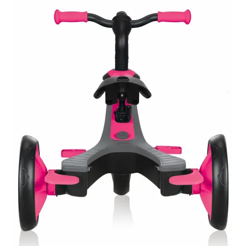 Triciclo Evolutivo per Bambini 4 in 1 Nero Rosa Neon Regolabile