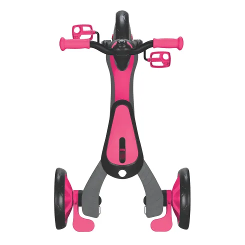 Triciclo Evolutivo per Bambini 4 in 1 Nero Rosa Neon Regolabile