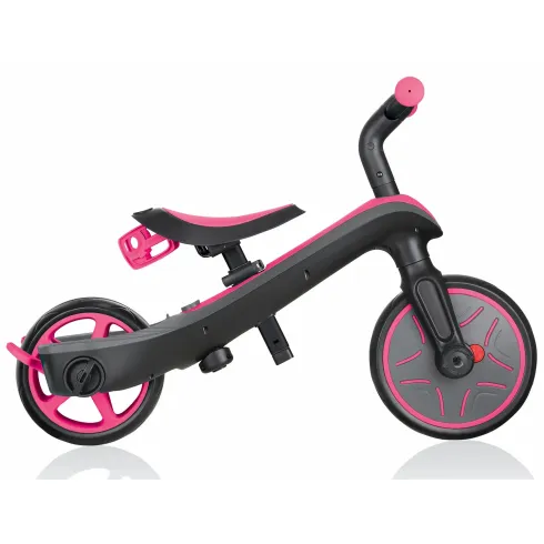 Triciclo Evolutivo per Bambini 4 in 1 Nero Rosa Neon Regolabile