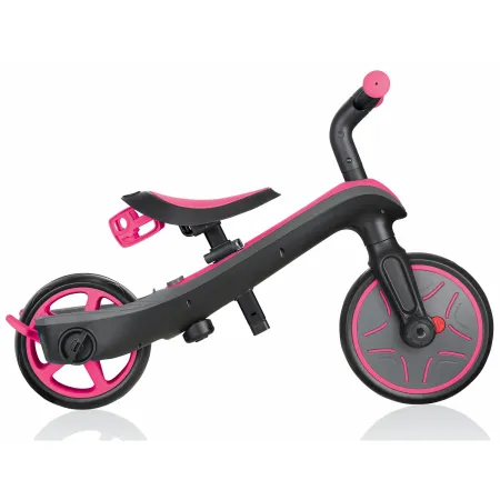 Triciclo Evolutivo per Bambini 4 in 1 Nero Rosa Neon Regolabile