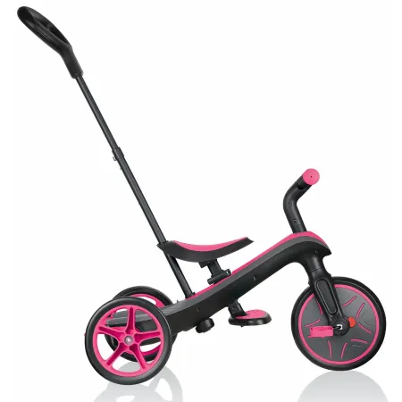 Triciclo Evolutivo per Bambini 4 in 1 Nero Rosa Neon Regolabile