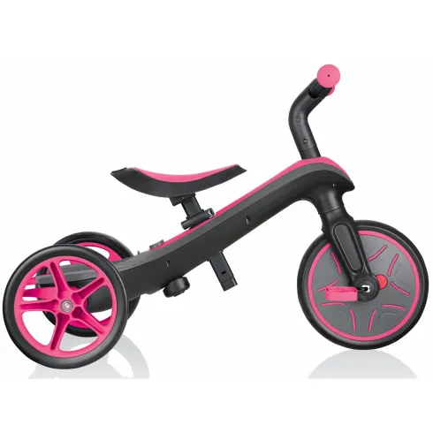 Triciclo Evolutivo per Bambini 4 in 1 Nero Rosa Neon Regolabile