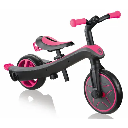 Triciclo Evolutivo per Bambini 4 in 1 Nero Rosa Neon Regolabile