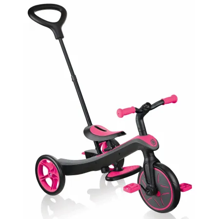 Triciclo Evolutivo per Bambini 4 in 1 Nero Rosa Neon Regolabile