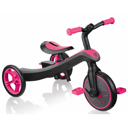 Triciclo Evolutivo per Bambini 4 in 1 Nero Rosa Neon Regolabile