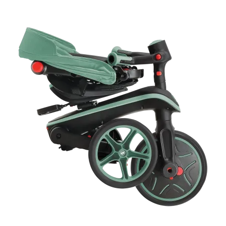 Triciclo Pieghevole 4 in 1 per Bambini Verde Oliva con Ruote EVA