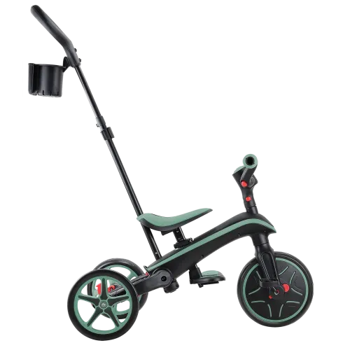 Triciclo Pieghevole 4 in 1 per Bambini Verde Oliva con Ruote EVA