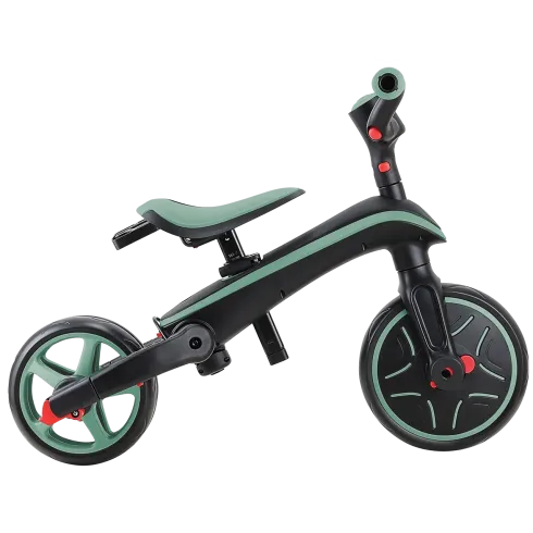 Triciclo Pieghevole 4 in 1 per Bambini Verde Oliva con Ruote EVA