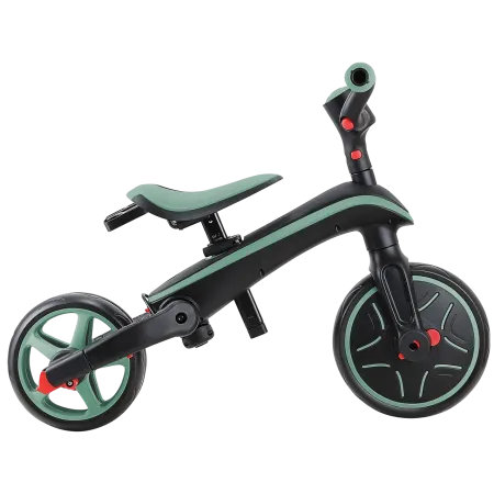 Triciclo Pieghevole 4 in 1 per Bambini Verde Oliva con Ruote EVA