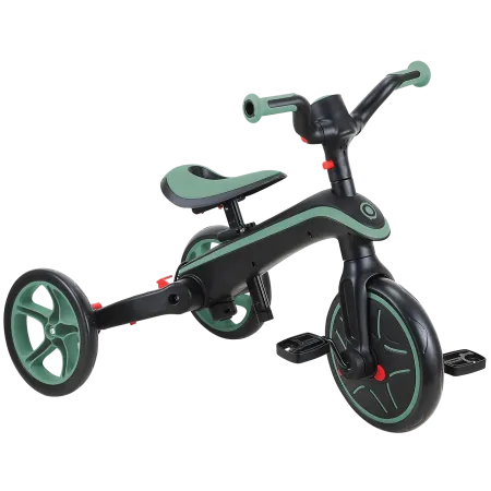 Triciclo Pieghevole 4 in 1 per Bambini Verde Oliva con Ruote EVA