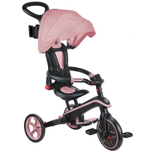 Triciclo Pieghevole 4 in 1 per Bambini Verde Oliva con Ruote EVA