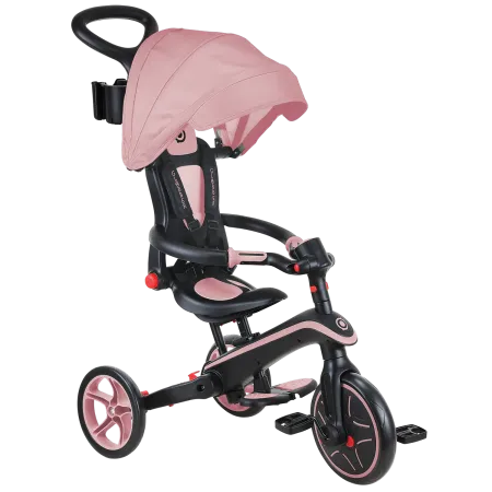Triciclo Pieghevole 4 in 1 per Bambini Verde Oliva con Ruote EVA
