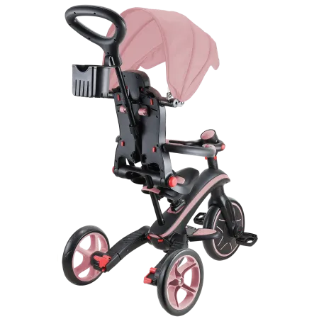 Triciclo Pieghevole 4 in 1 per Bambini Verde Oliva con Ruote EVA