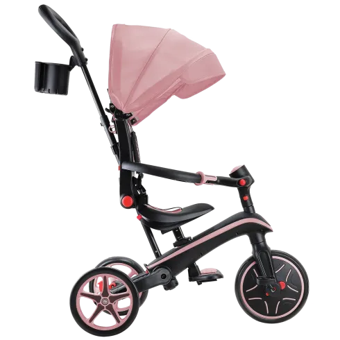 Triciclo Pieghevole 4 in 1 per Bambini Verde Oliva con Ruote EVA