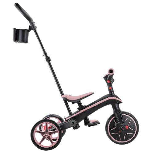 Triciclo Pieghevole 4 in 1 per Bambini Verde Oliva con Ruote EVA