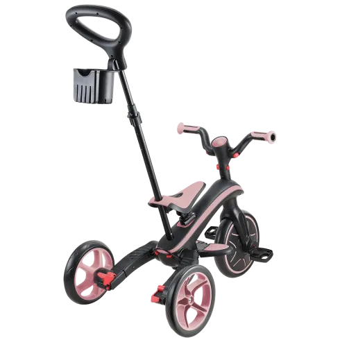Triciclo Pieghevole 4 in 1 per Bambini Verde Oliva con Ruote EVA