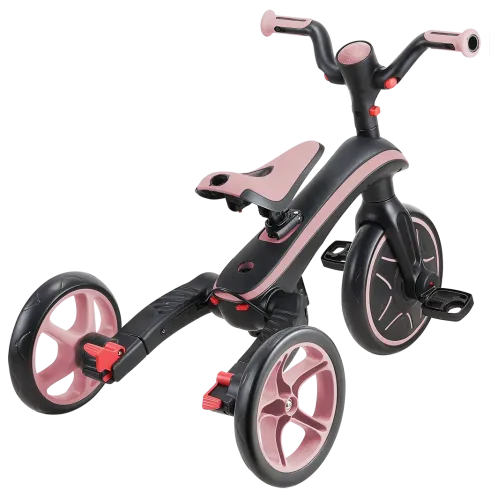 Triciclo Pieghevole 4 in 1 per Bambini Verde Oliva con Ruote EVA