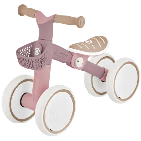 Triciclo Cavalcabile Rosa Ergonomico Ecologico Cestino per Equilibrio