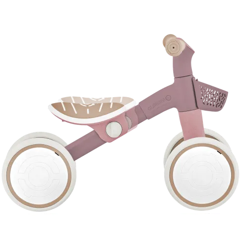 Triciclo Cavalcabile Rosa Ergonomico Ecologico Cestino per Equilibrio